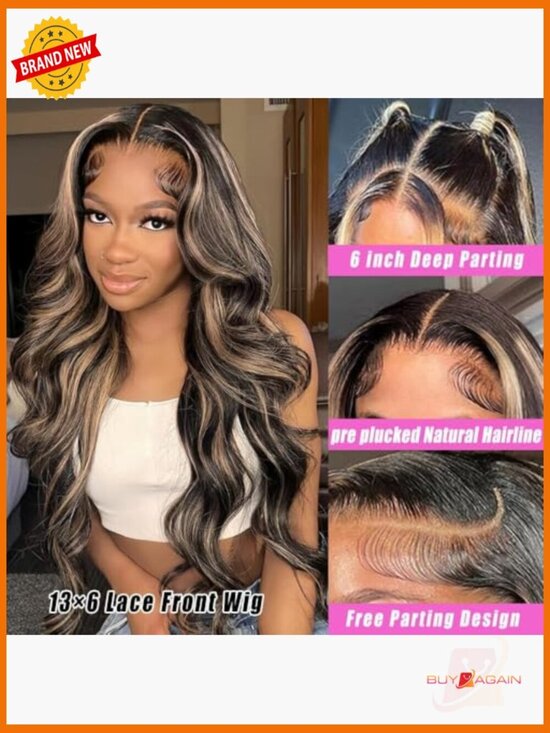 13x6 HD Lace Front Wig Human Hair Body Wave 180% Density Pre Plucked Glueless main image 4